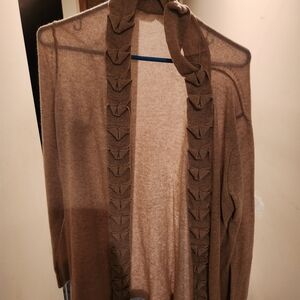 Elegant Brown Sweater with Bow Details